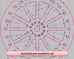 MetaCam AutoCAD screenshot tooled pathed part