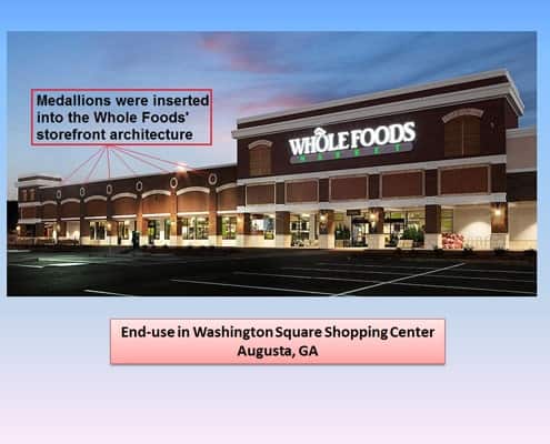 Waterjet parts display storefront Whole Foods Washington Square